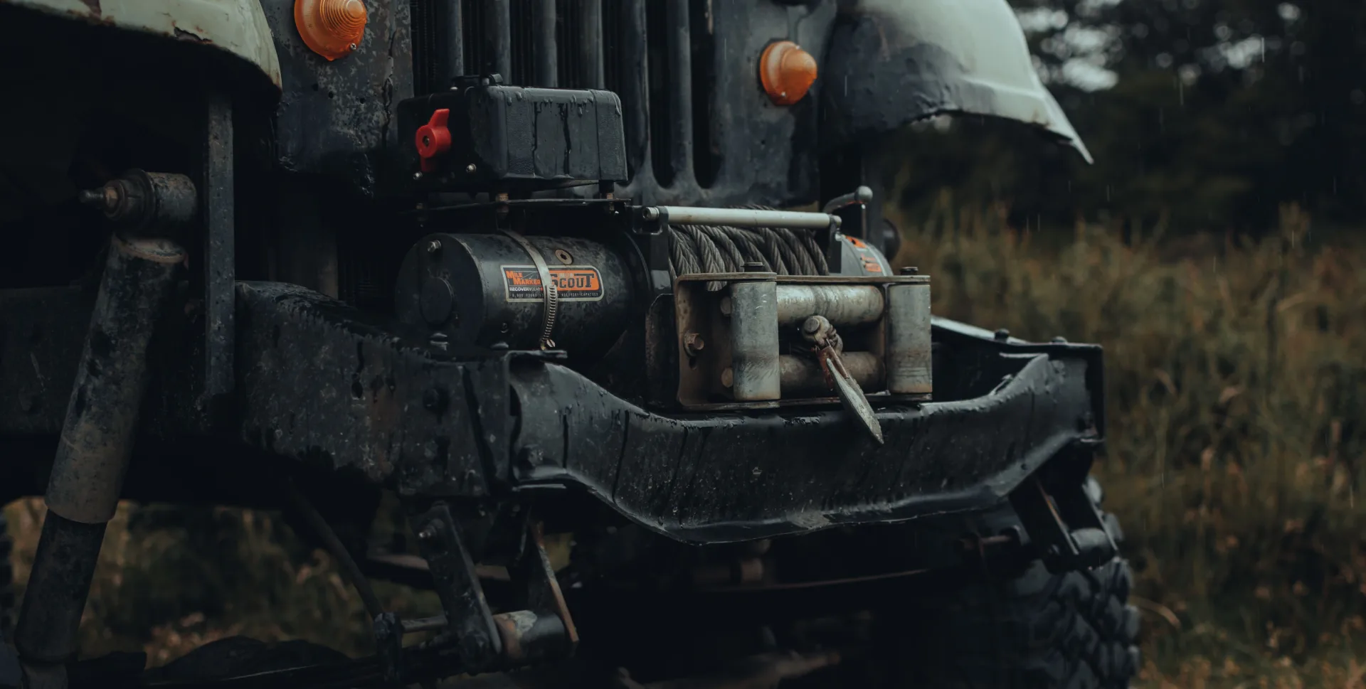 Close-up of towing equipment